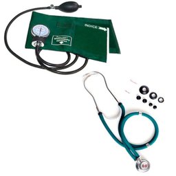 Kit Basic para Enfermagem com Aparelho de Pressão e Estetoscópio Duplo Rappaport - Verde - 2