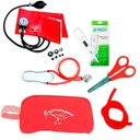 Ver imagem 1 de Kit Basic para Enfermagem com Aparelho de Pressão e Estetoscópio Duplo Rappaport - Vermelho