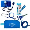 Ver imagem 1 de Kit Basic para Enfermagem com Aparelho de Pressão e Estetoscópio Duplo Rappaport - Azul