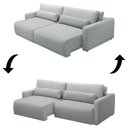 Ver imagem 5 de Sofá Retrátil Reclinável 240cm Sinna F05 Linho Impermeabilizado Cinza Claro - Mpozenato