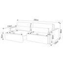 Ver imagem 4 de Sofá Retrátil Reclinável 240cm Sinna F05 Linho Impermeabilizado Cinza Claro - Mpozenato
