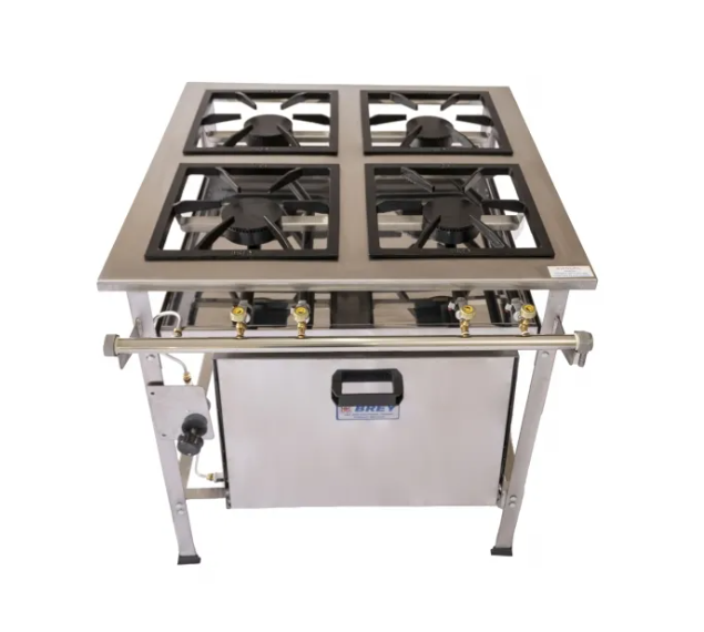 Fogão 4 Bocas Metal Brey Stand Extra C/ Forno Inox - N/a - 304f-c