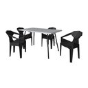 Ver imagem 5 de Mesa Jantar Paraty 140cm com 4 Cadeiras Pretas Diamond para Sala de Jantar Cozinha - Branco/preto