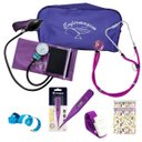 Ver imagem 1 de Kit Aparelho de Pressão Estetoscópio + Necessaire Exclusiva - Roxa