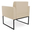 Ver imagem 4 de Poltrona Elisa Suede Base Metálica Industrial Preto - D'Rossi Bege
