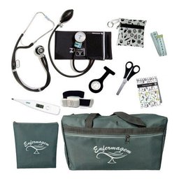 Kit Com Porta Jaleco Para Enfermagem Completo - Lindo - Azul - 3