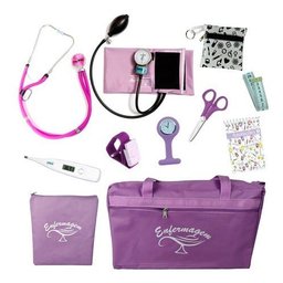Kit Com Porta Jaleco Para Enfermagem Completo - Lindo - Azul - 4