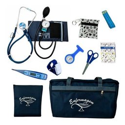 Kit Com Porta Jaleco Para Enfermagem Completo - Lindo - Azul - 2