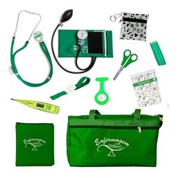 Kit Com Porta Jaleco Para Enfermagem Completo - Lindo - Azul - 6