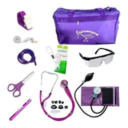 Kit Enfermagem Aparelho De Pressão Estetoscópio Várias Cores - Azul - 6