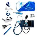Ver imagem 1 de Kit Enfermagem Aparelho de Pressão Estetoscópio Várias Cores - Azul