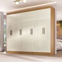 Ver imagem 1 de Guarda-roupa Casal Paris 8 Portas 4 Gavetas Cinamomo/off White - Maxel
