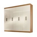 Ver imagem 2 de Guarda-roupa Casal Paris 8 Portas 4 Gavetas Cinamomo/off White - Maxel
