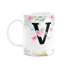 Ver imagem 1 de Caneca Floral - Inicial do Nome Letra V - 325ml