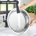 Ver mais imagens de Rechaud Dourado Rm Redondo em Aço Inox Banho Maria com Fogareiro 5 L Buffet