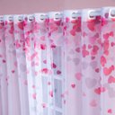 Ver imagem 2 de Cortina para Quarto Voil Estampado Corações 2,00m X 2,30m - para Varão Simples
