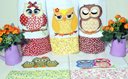 Ver imagem 1 de Kit Pano de Prato em Patchwork com 5 pçs - Corujas Arte & Tear
