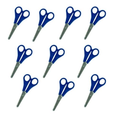 Kit com 10 Tesouras sem Ponta - Azul
