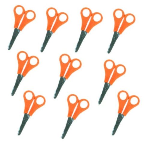 Kit com 10 Tesouras sem Ponta - Laranja