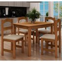 Ver imagem 1 de Conjunto de Mesa com 4 Cadeiras Praiana Araúna Freijó e Bege