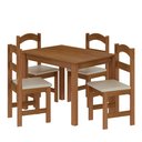 Ver imagem 2 de Conjunto de Mesa com 4 Cadeiras Praiana Araúna Freijó e Bege