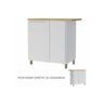 Gabinete de Cozinha Modulado Balcão Rainha Canto Reto Dir/esq 1 Porta C/tampo 92cm Branca/nature - - 4