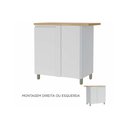 Ver imagem 4 de Gabinete de Cozinha Modulado Balcão Rainha Canto Reto Dir/esq 1 Porta C/tampo 92cm Branca/nature -