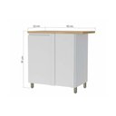 Ver imagem 3 de Gabinete de Cozinha Modulado Balcão Rainha Canto Reto Dir/esq 1 Porta C/tampo 92cm Branca/nature -