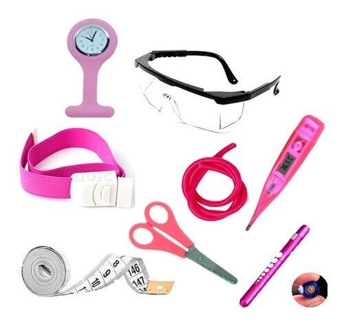 Kit de enfermagem completo com medidor de pressão Premium - Pink - 3