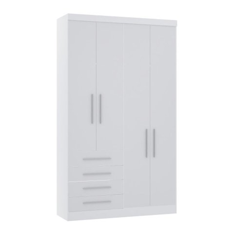 Guarda Roupa Dormitório Modulado Alpes 4 Portas 4 Gavetas - Módulo Luciane:branco