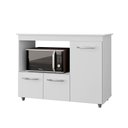Ver imagem 3 de Armário Balcão Multiuso para Cozinha Micro-ondas e Forno Liza 03 Portas Branco Moblis