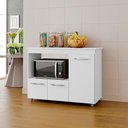 Ver imagem 1 de Armário Balcão Multiuso para Cozinha Micro-ondas e Forno Liza 03 Portas Branco Moblis