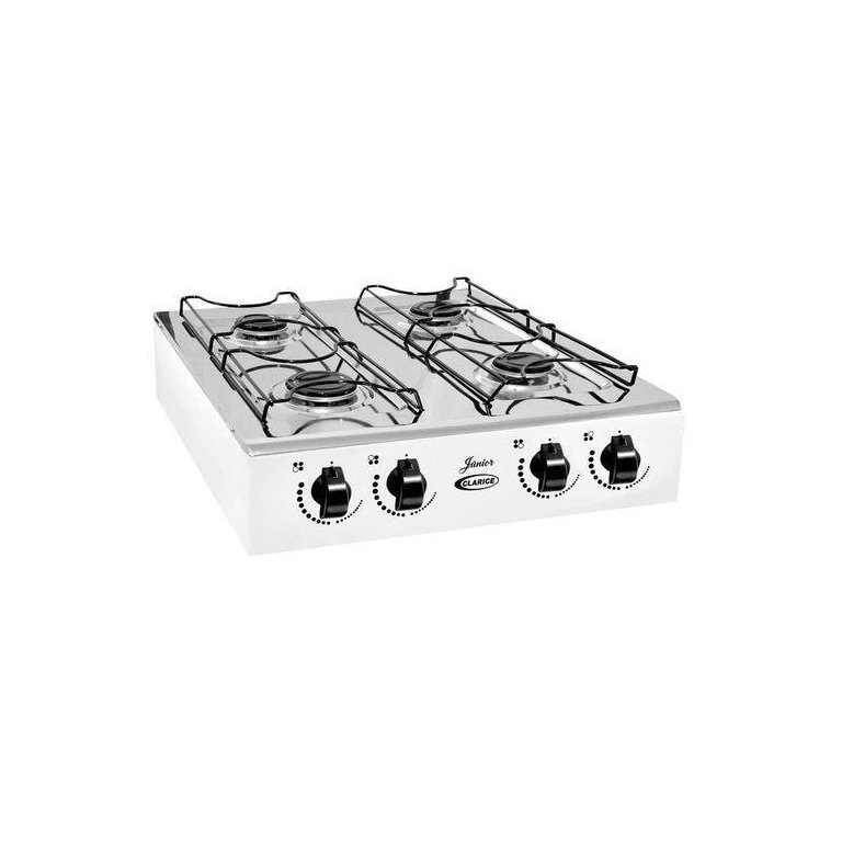 Fogão Clarice 4 Bocas de Mesa Junior Mesa Inox - Branco