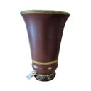 Ver imagem 5 de Vaso Decorativo Cerâmica Pintura Imperial Marrom Acabamento Laca Chinesa 26cm Columbus Gold