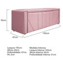 Ver imagem 5 de Calçadeira Baú King 195 Cm Para Cama Box Suede Rosa Bebê