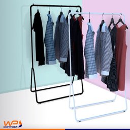 Arara de Roupas Cabideiro de Chão em Aço Carbono Desmontável - Preto - 5