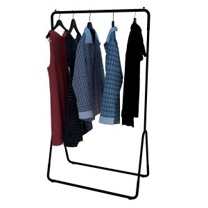 Arara de Roupas Cabideiro de Chão em Aço Carbono Desmontável - Preto