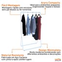 Ver imagem 3 de Arara de Roupas Cabideiro de Chão em Aço Carbono Desmontável - Branco