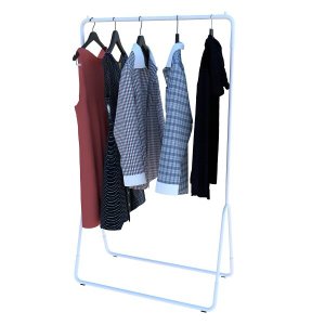 Arara de Roupas Cabideiro de Chão em Aço Carbono Desmontável - Branco