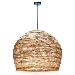 Luminária Pendente Blum Redonda Rattan Fibra Natural 60cm 1xE27 Lili Casa Único - 2