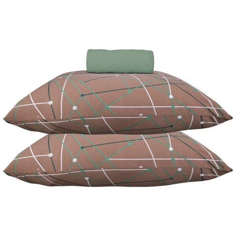 Jogo de Cama Doce Vida Ouro Preto King 70% Algodão 30% Poliéster Malha Verde