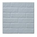 Ver imagem 2 de Placa 3D Auto Adesiva Tijolinho 50X50Cm Branco Fosco Pvc