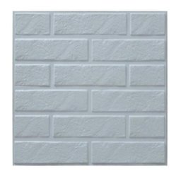 Placa 3D Auto Adesiva Tijolinho 50X50Cm Branco Fosco Pvc - 2