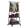 Arara de Roupas Sapateira Cabideiro Closet Multifuncional Prateleira Organização Casa Com Rodas - 1