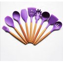 Ver imagem 2 de Kit Utensílios De Cozinha 12 Peças Madeira E Silicone:Lilás