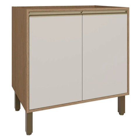 Armário de Cozinha Balcão 80 cm 2 Portas Vitória Rimo Carvalho/Off White