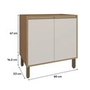 Ver imagem 6 de Armário de Cozinha Balcão 80 cm 2 Portas Vitória Rimo Carvalho/Off White