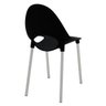 Cadeira Tramontina Elisa em Polipropileno Preto com Pernas de Alumínio Anodizado - 5