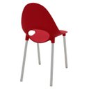 Ver imagem 5 de Cadeira Tramontina Elisa em Polipropileno Vermelho com Pernas de Alumínio Anodizado