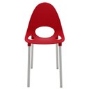 Ver imagem 2 de Cadeira Tramontina Elisa em Polipropileno Vermelho com Pernas de Alumínio Anodizado